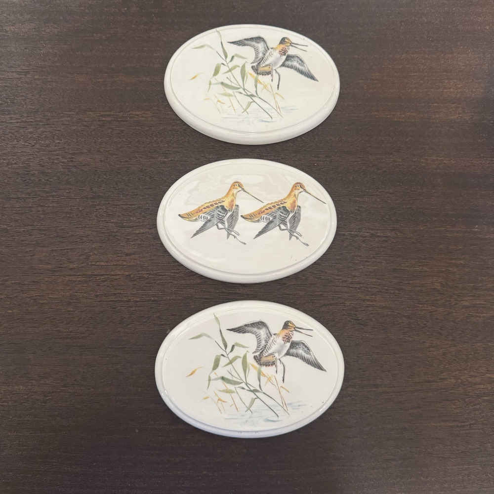 Bird Tile Trivets Set of 3 Unbranded Wall Hanging 5" Oval